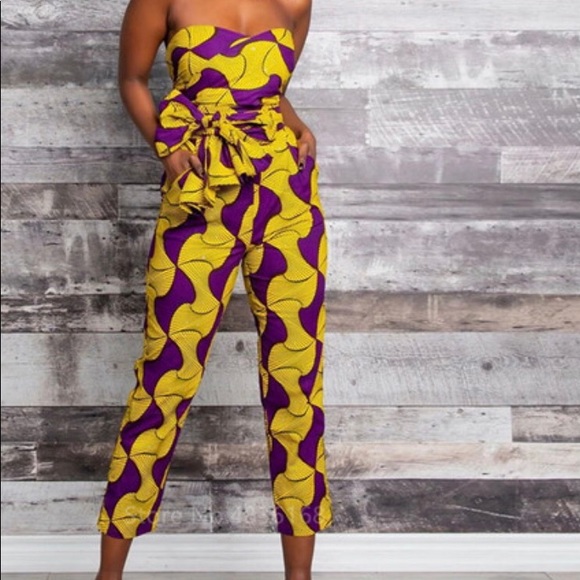 African Clothes in polyester jumpsuit - Picture 2 of 5